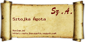 Sztojka Ágota névjegykártya